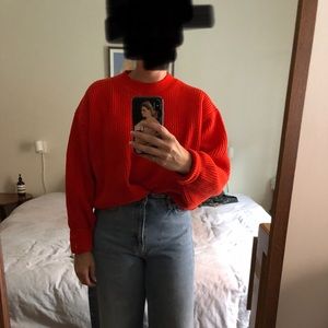 H&M oversize bright orange/red sweater